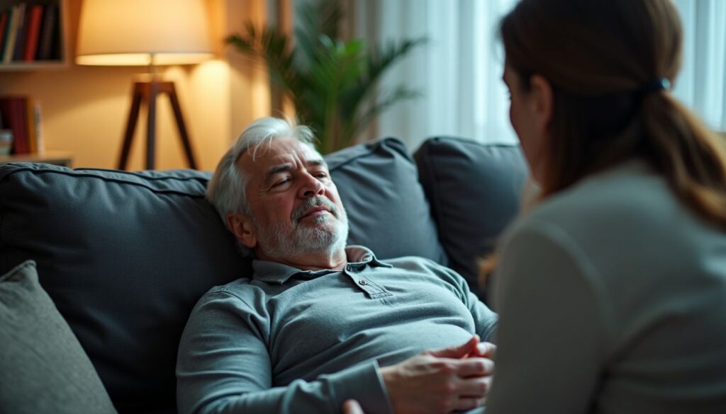 A man having hypnotherapy for ibs